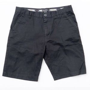 Never Sleep Black Urban City Flat Front Casual Shorts EUC 32